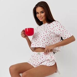 Sweetheart Cropped Pajama Set Size XL
